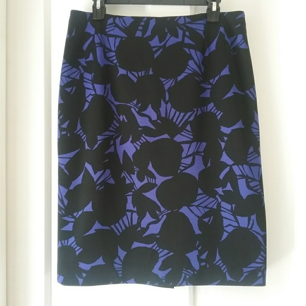 Kasper | Indigo Floral Pencil Skirt